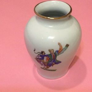 Chodiez Poland dancers 6 inch porcelain vase.Vase is rare.